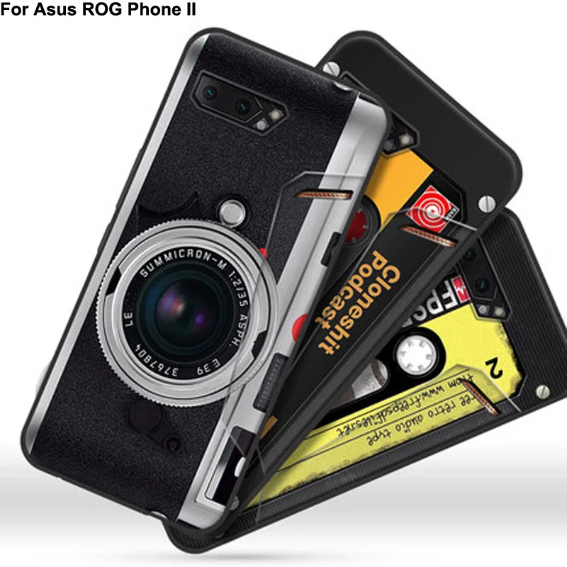 

6.59" For Asus ROG Phone 2 Bumper Fitted Case ASUS_I001DA retro phone camera soft TPU Cases For Asus ROG Phone II ZS660KL cover