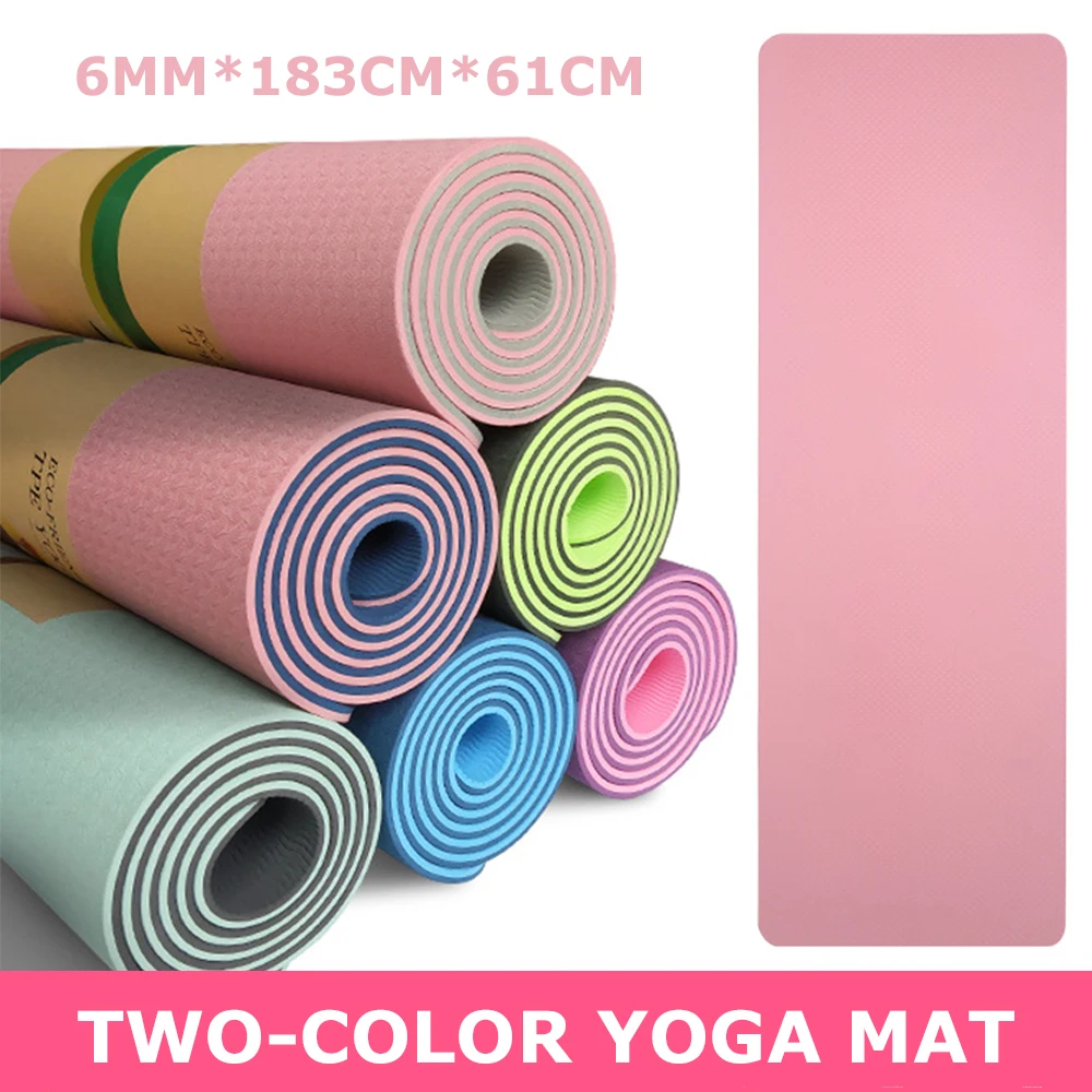 Yoga Mat Non slip Mat 2 Sides 2 Color 183 61 0.6cm Durable Carpet Mat