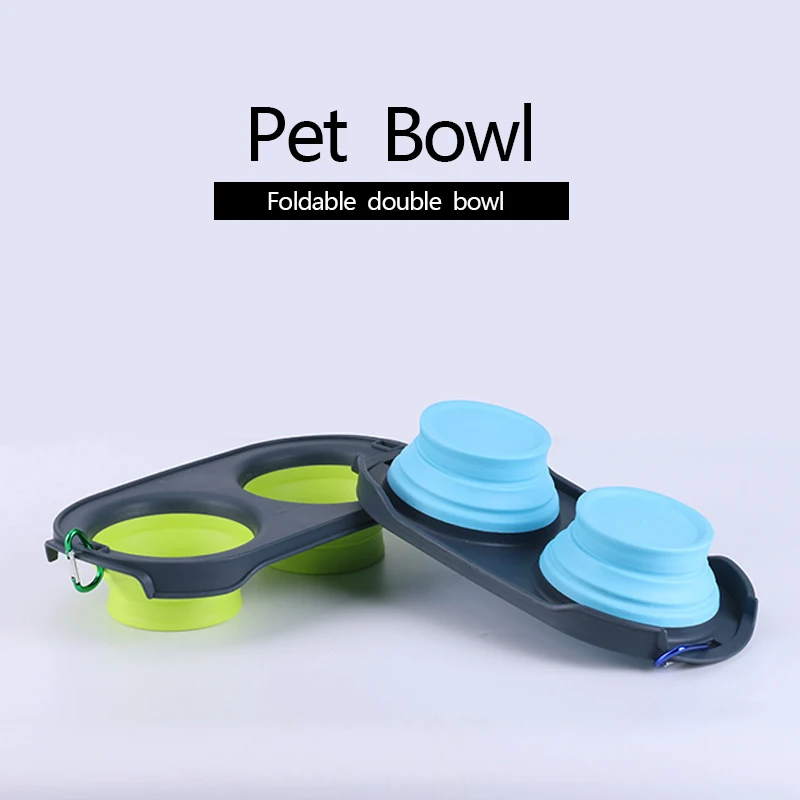 

Pet Dog Cat Collapsible Feeding Bowl Travel Portable Silicone Water Dish Camping