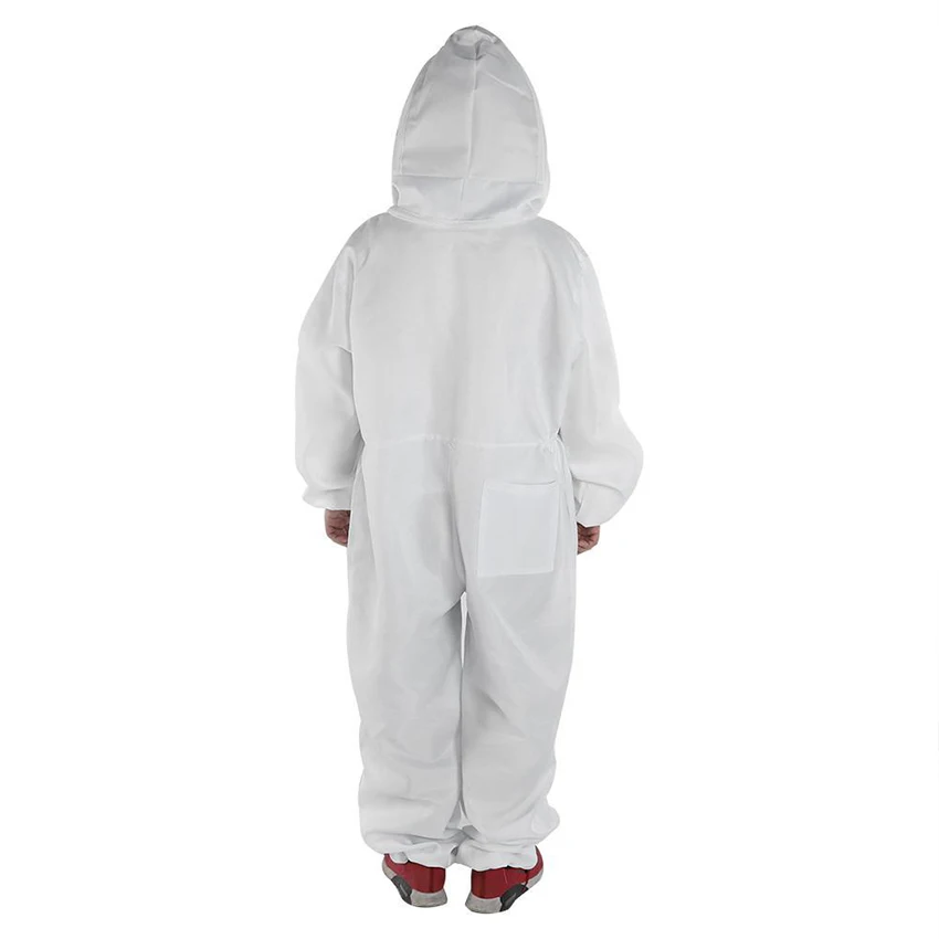 베일 커버가있는 전문 면 전신 양봉 세트, 양봉가용 꿀벌 방지 보호 세트, 흰색, L, XL, XXL 크기