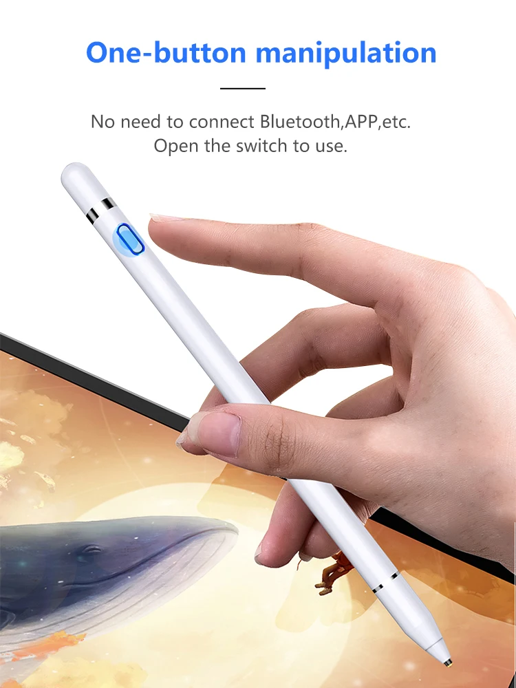 Заряжаемый стилус для планшета iPad емкостный сенсорный карандаш iPhone Android