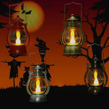 

Hanging Light Lamp Halloween Flickering Vintage Flameless Creative Best Gift Halloween Led Lantern Portable Light 2019 Home