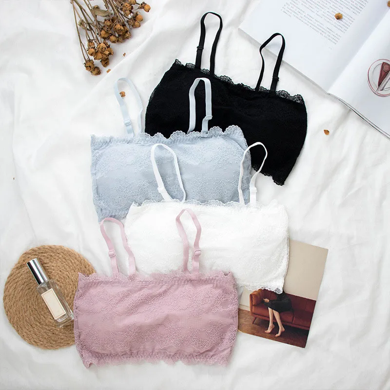 

Summer Lace Women Bras Sexy Wrapped Chest Adjustable Strap Beauty Back Female Tube Tops