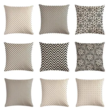 

European style slash elegant cushion cover classical pattern pillow cover linen car chair sofa bed home decoration 45x45cm