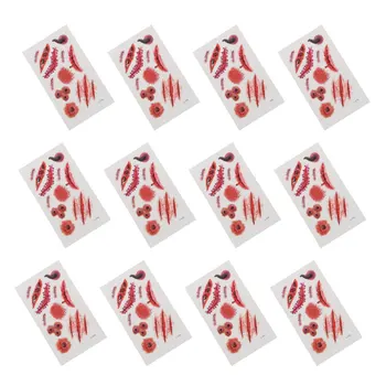 

20Pcs Make-up Art Stickers Luminous Face Stickers Halloween Scar Stickers for Halloween