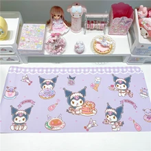 

Kawaii Desktop Waterproof Leather Writing Pad Mouse Pad Animals Dog Pattern Cartoon Girl Lengthened Desk Pads Photo Background