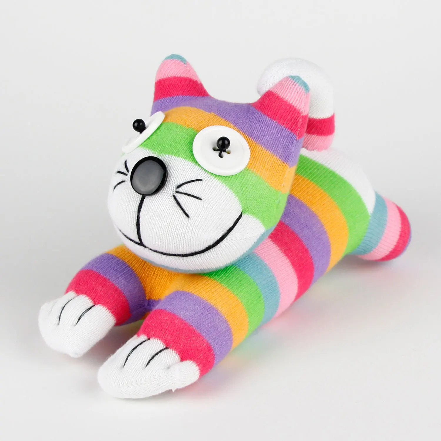 

Multi-color Stripe Cat Socks Doll Christmas Doll Creative Toy DIY Finished Product New Year Gift