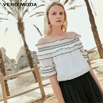 

Vero Moda Women's Crop Top Frilled Boat Neck Chiffon Blouse | 31926X514