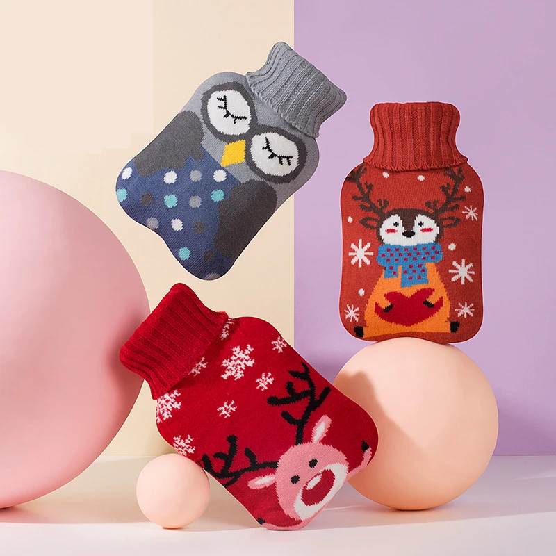 

Hot Water Bottle Warm Belly Treasure Cartoon Christmas Warm Heat Christmas decoration Explosion-proof Portable Hot Water Bags