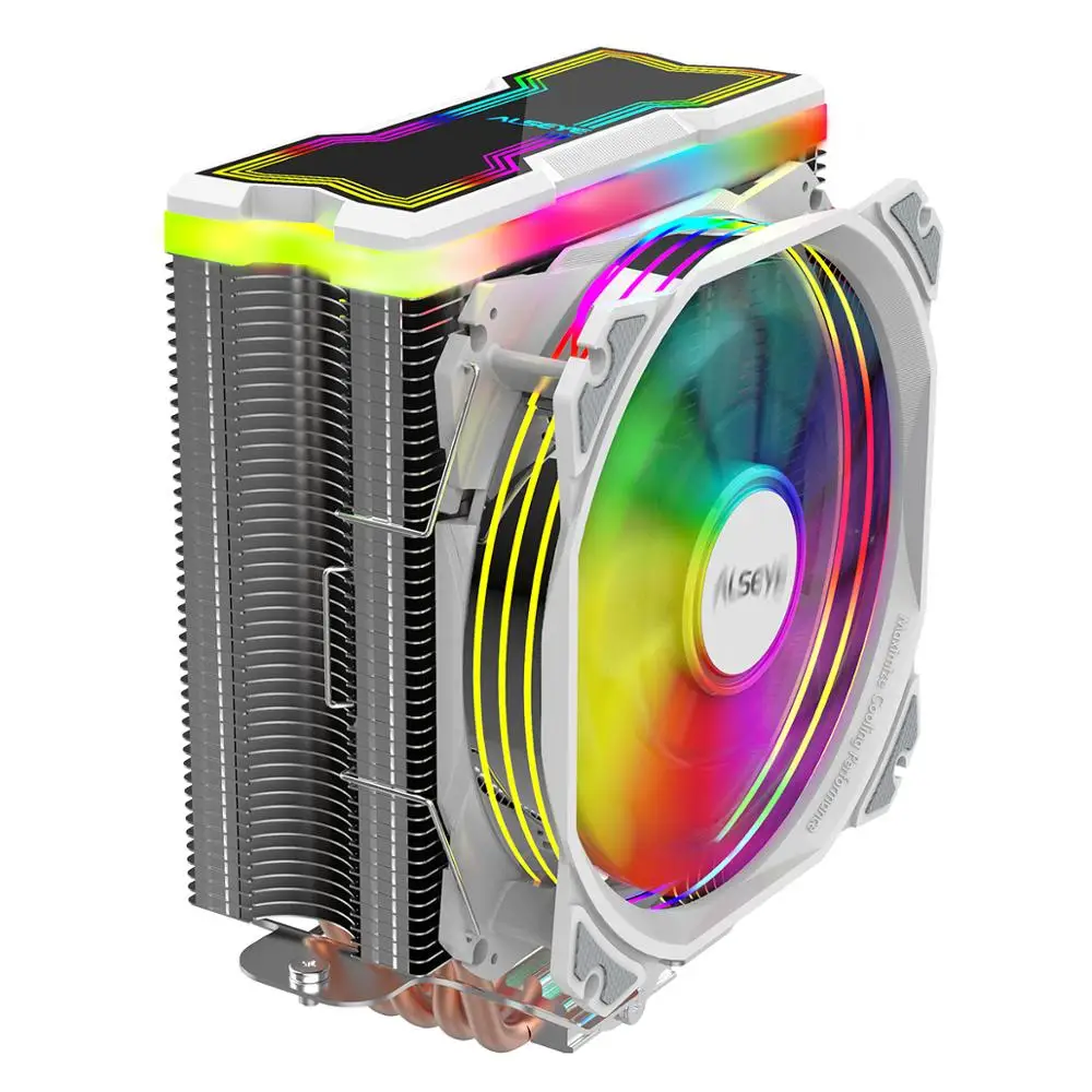Alseye Cooler Ajustável Rgb Iluminação 120mm Pwm 4 Pinos Suporte 5v-3pin Aura - Fusão Calor-tubo Lga1200 M120d Cpu - Imagem 5