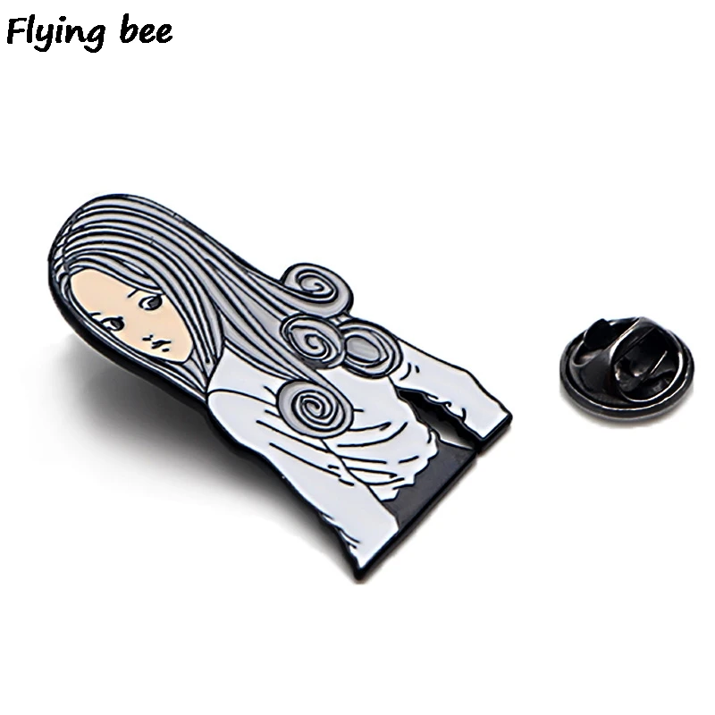 Flyingbee Junji Ito булавка брошь и булавка Женская мода эмаль шпильки значки значок на лацкан веселый рюкзак значки шляпные булавки ювелирные изделия X0456
