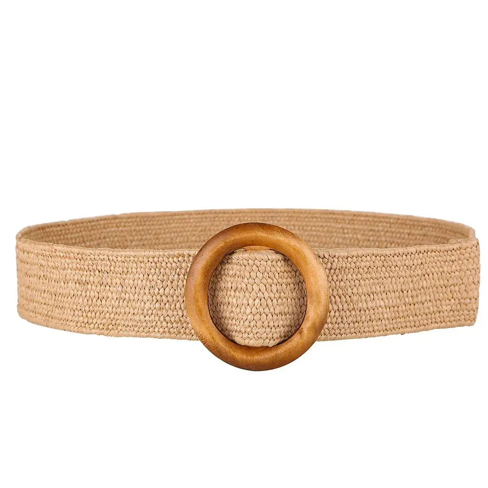 Плетеный ремень с круглой пряжкой|Женские ремни| |