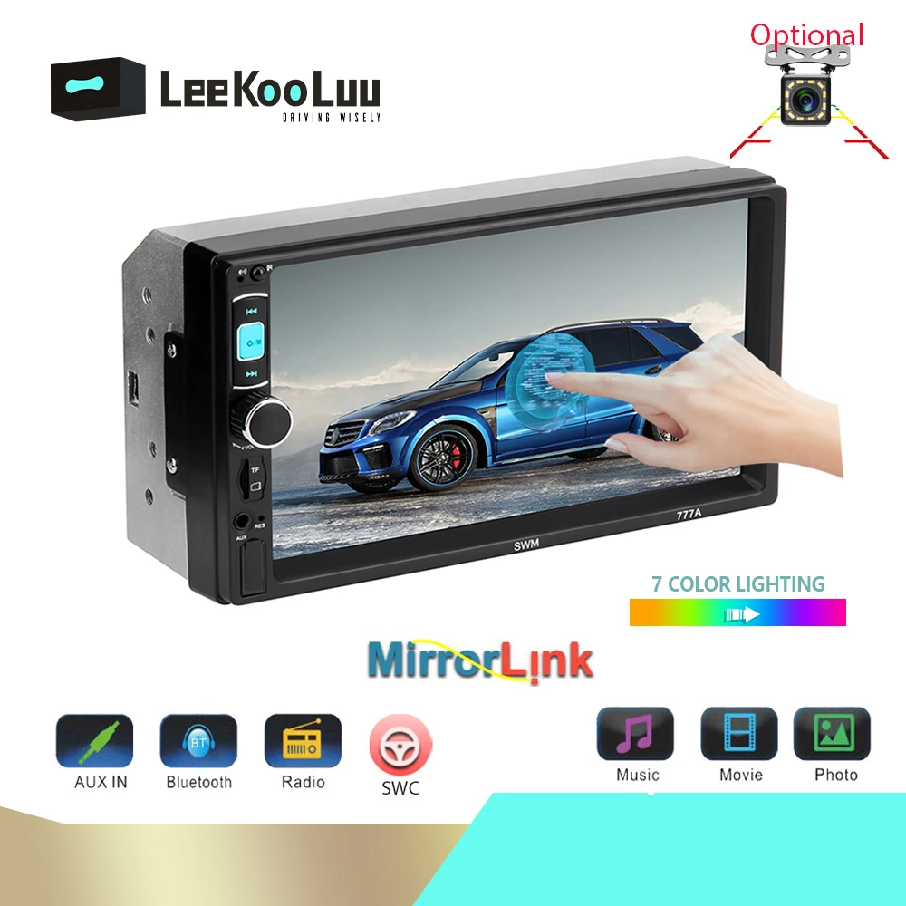 LeeKooLuu 7 &quot2Din автомобильный мультимедийный плеер авторадио 2 Din стерео