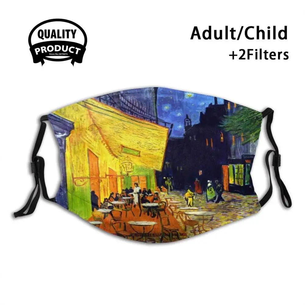 

Cafe Terrace At Night - Van Gogh Anti Dust Face Mask Washable Filter ReusableVan Gogh Cafe Terrace At Night Paris
