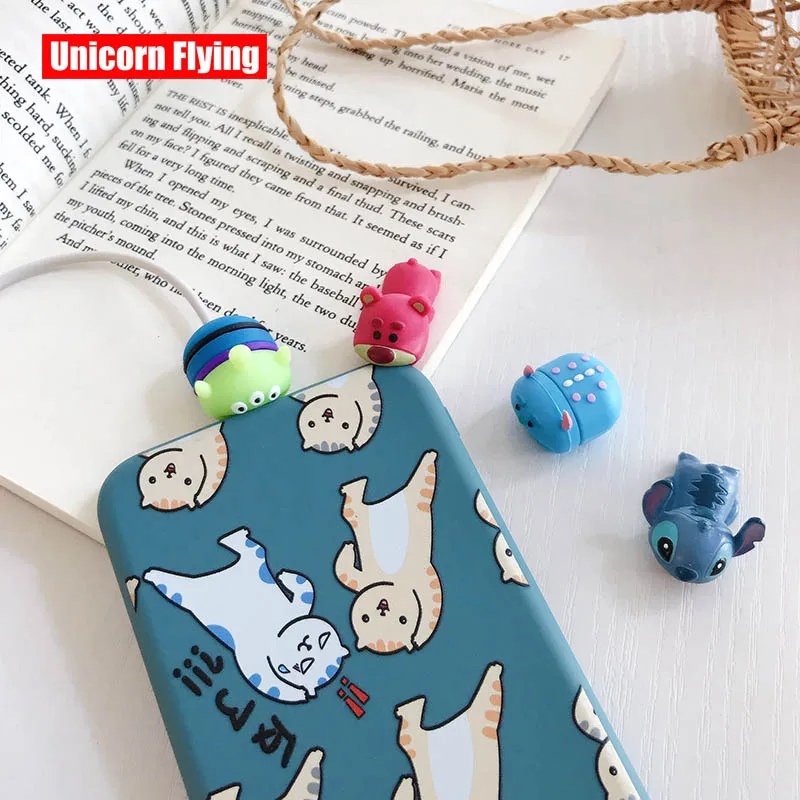 

LinXiang Cartoon Strawberry Bear Stitch Bites Charger Wire Protection Universal USB Phone Data Cable Protector For i Phone