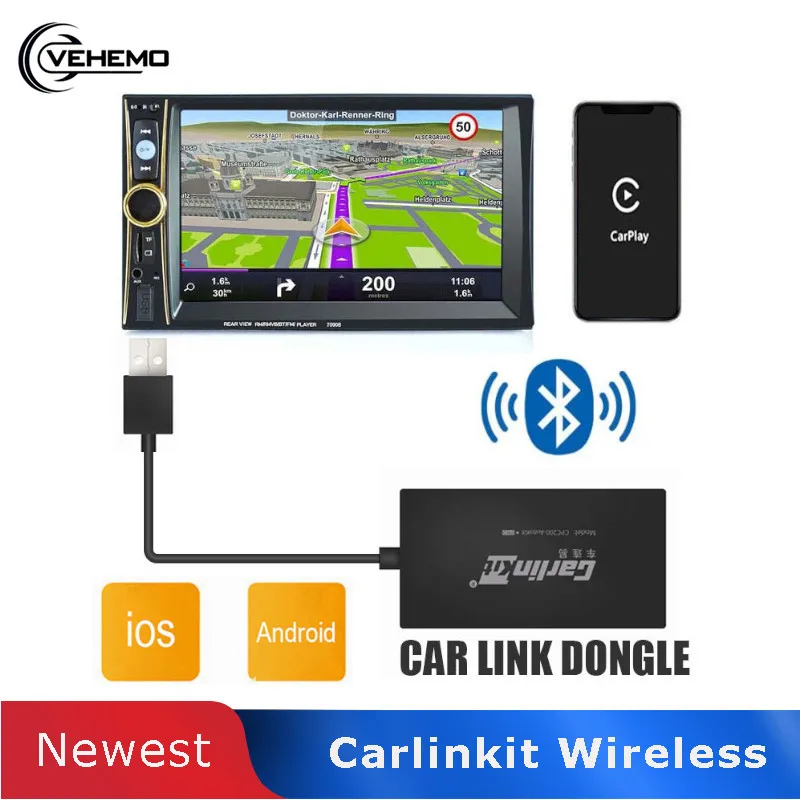 

Car Supports Wireless Black Smart Link MP5 Navigation Player Dongle Auto Carplay Stick MINI USB For Android Bluetooth Apple IOS