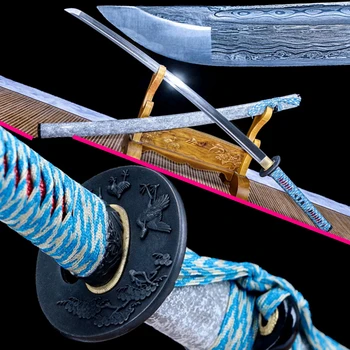 

Folded-Forging Full Tang Damascus Steel Japanese Samurai Sword Katana Home Decoration Collection Sharp Handmade Knife Swords