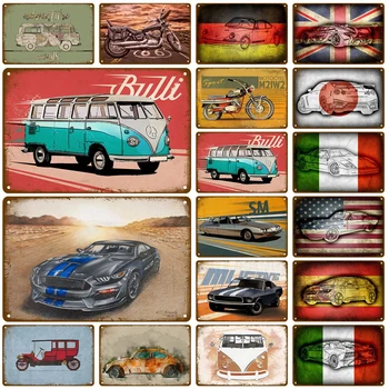 

Luxury Cars Retro Pub Bar Decoration Tin Sign Shabby Chic Home Decor Plaque Metal Sign Wall Poster Vintage Decor Art Vintage