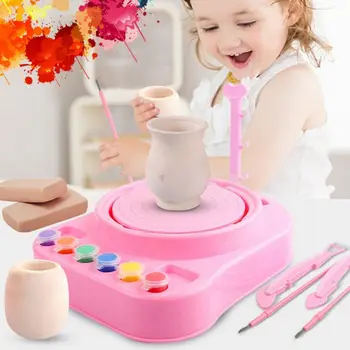 

Kids Electric Pottery Wheel Machine Workshop Craft Kit DIY Clay Educational Toys GXMB