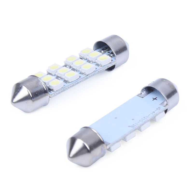 10X41 мм 12 3528 SMD светодиодные лампы белый автомобильный купол гирлянда светильник |