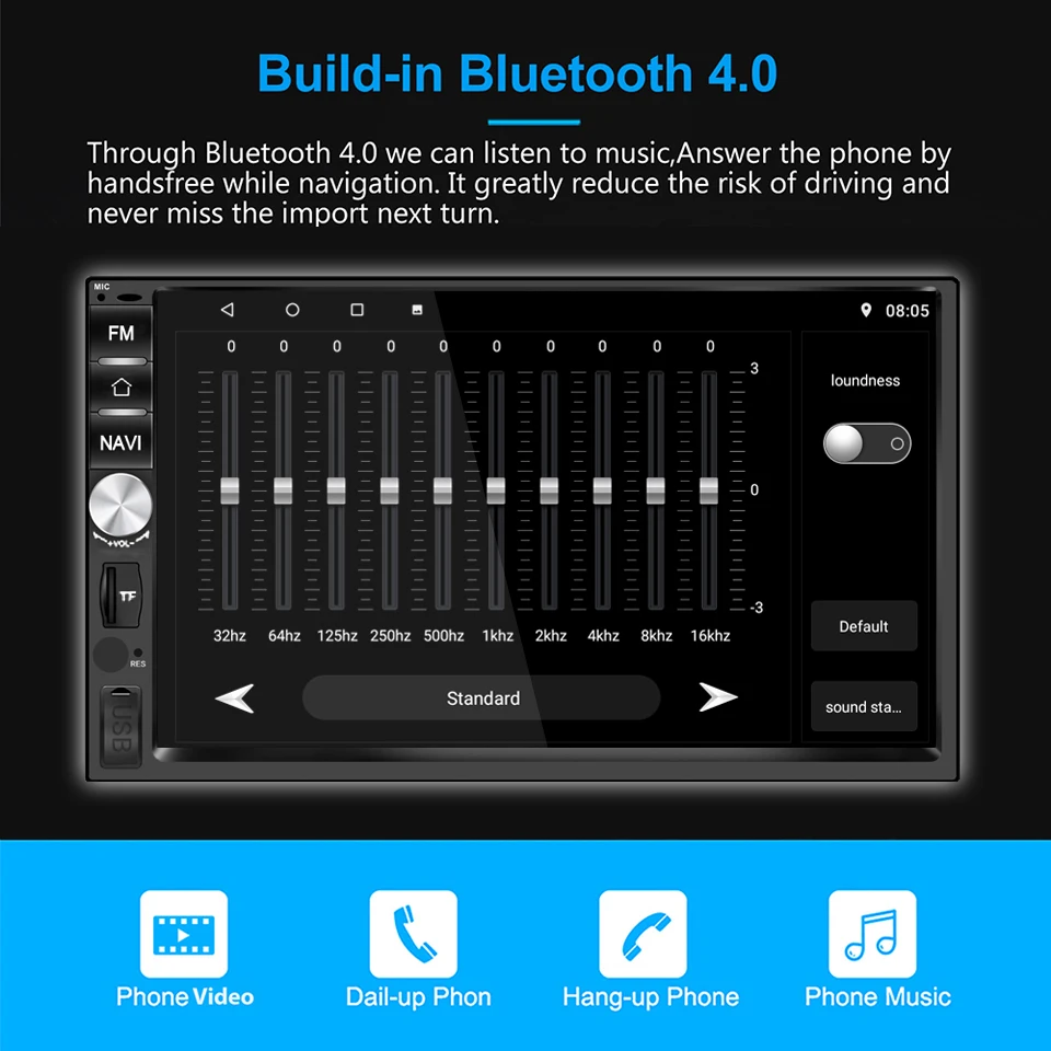 Sale 2 Din Android 8.1 Head Unit Auto Radio GPS Navigation Car Stereo Android Car Player with RDS Wi-Fi Android MP3 Player For Kia 3