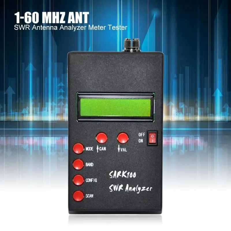 

SARK100 ANT SWR Shortwave SWR Antenna Analyzer Meter Tester Frequency Meter Analyzer For Frequency Radio Hobbists