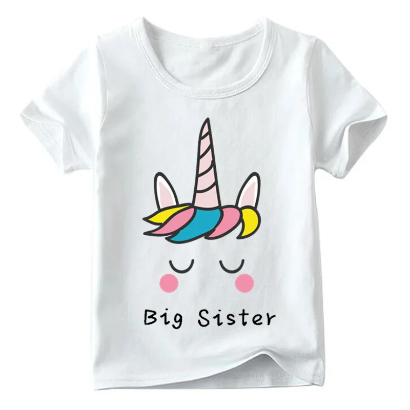 Модная футболка для девочек футболка с надписью «Big Sister and Little Sister» топы для девочек, одежда для девочек хлопковая Рождественская рубашка для детей - Цвет: C15