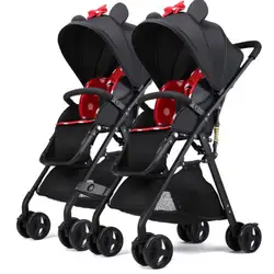 7,8 двойная детская коляска для близнецов Omni-направляющие колеса полулежащая коляска для малышей-близнецов детская двойная прогулочная