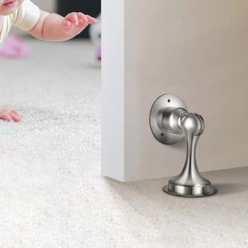 

Door Stopper, 2 Pack netic Door Stops, Door Catch Stainless Steel, No Need To Drill - Double-Sided Adhesive Tape, Keep Your D