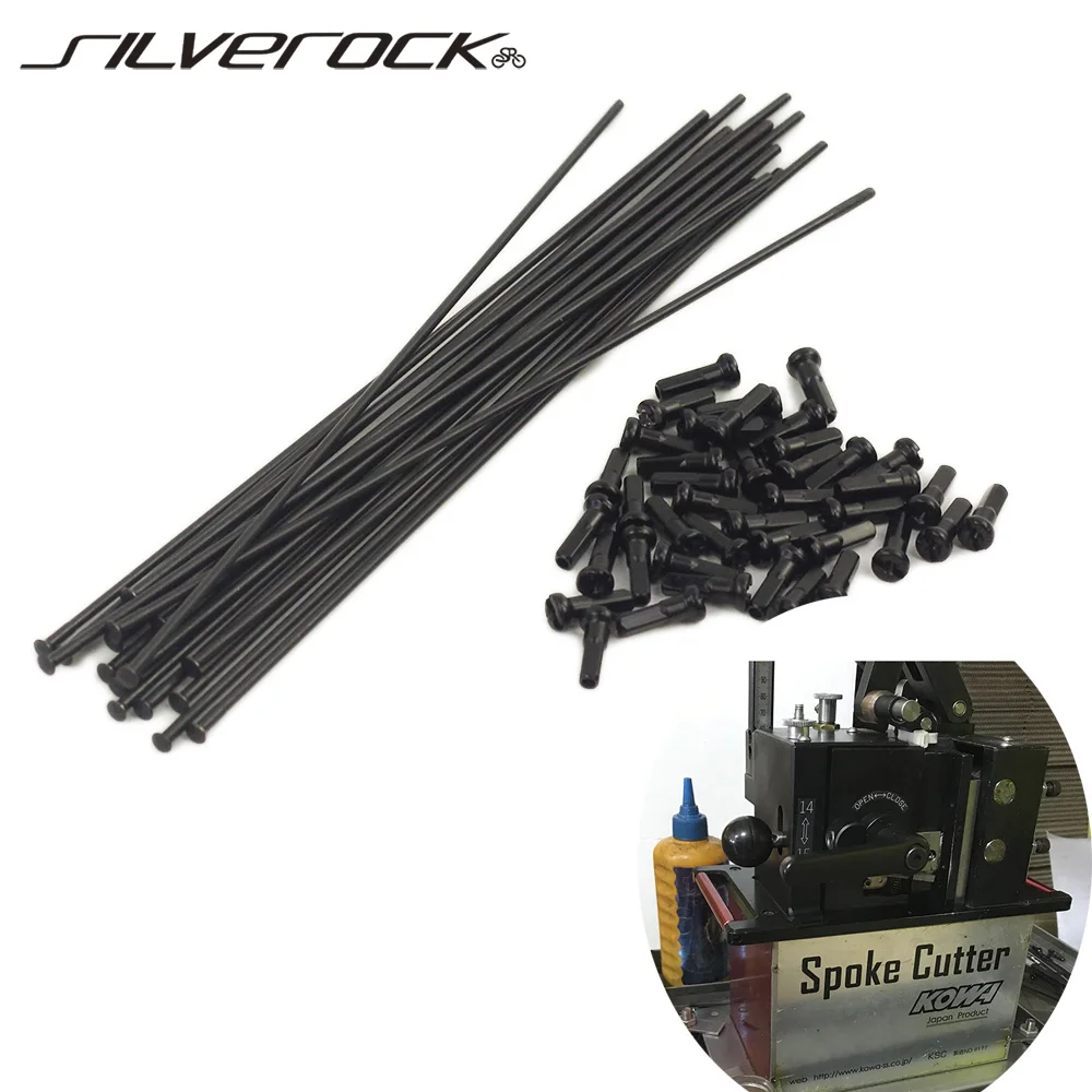 BLACK Bicycle Spokes & Nipples CHOOSE YOUR LENGTH 14G Stainless Steel