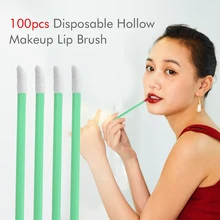 100 шт Diposable полые макияж кисть для губной помады аппликатор косметические губы палочка-аппликатор для блеска макияж фара зеленый