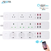 WiFi Smart power Strip внешний разветвитель розетки с usb type-c Защита от перенапряжения «Умная» вилка пульт дистанционного управления для Alexa Google Home