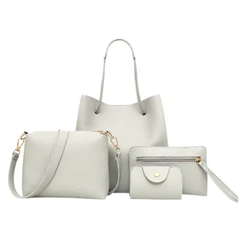 

Large Capacity Tote 4Pcs Pattern Leather Handbag Messenger Card Package sac main femme borsa donna bolso mujer torebka damska#50