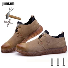 Новая кожаная защитная обувь; рабочие ботинки; модные мужские ботинки Martin; Популярные высокие кожаные ботинки; защитная Рабочая обувь сварщика