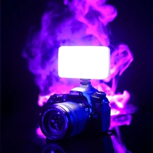 Vijim VL120 3200K-6500K luz LED para vídeo para cámara DSLR con luz suave caja de Color RGB filtro frío bolsillo de zapato Luz de relleno