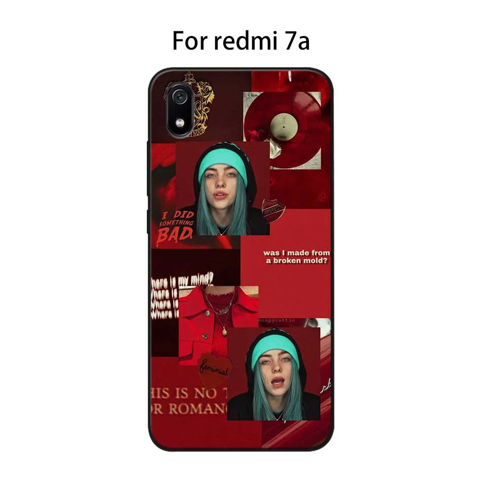 Музыкальный певец звезда Билли эйлиш чехол для Xiaomi Redmi note 7 k20 pro 7 note 5 6 4x 7a Прозрачный мягкий силиконовый чехол для телефона