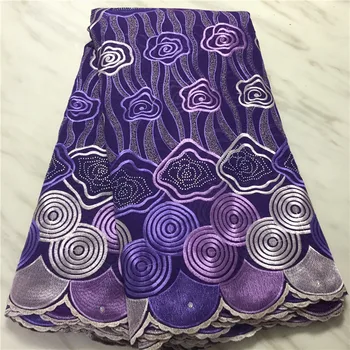 

high quality 5 yards white gold African Swiss cotton voile lace fabric with neat embroidery plus chiffon lace! 14L062309