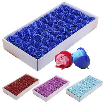 

50Pcs/Box 3-layer Simulated Rose Scented Soap Flower Xmas Valentine Birthday Gift Beautiful Artificial Rose Flowers Soap