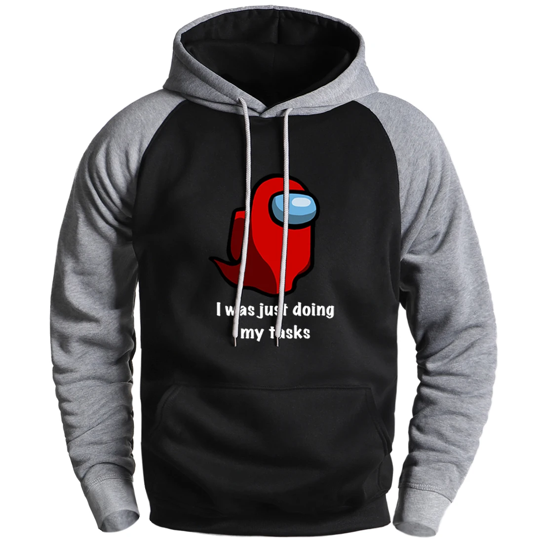 

Men Raglan Hoodie Cartoon Impostor High Quality Brand Fleece New Arrival Raglan Hooded Tracksuits Outdoor Loose Supoleron Hombre