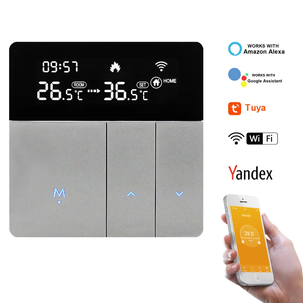

WiFi Smart Thermostat Water/Electric floor Heating Gas Boiler Temperature Remote Controller Works with Yandex Yuya