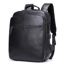 

Leather 15.6" Shoulder Computer Bag Large-capacity Fashion Business Outdoor Leisure First Layer Leather Backpack Men's