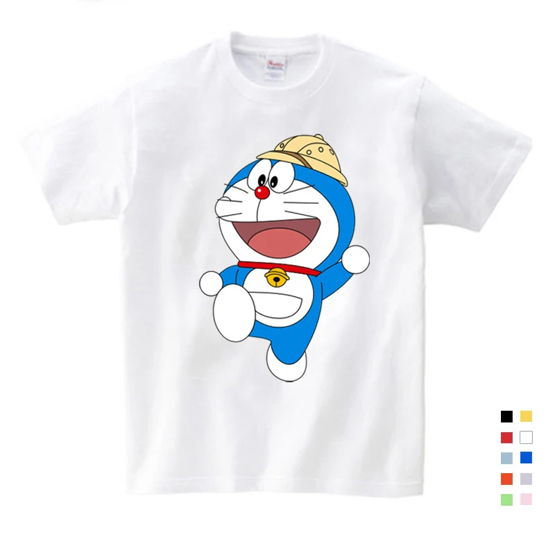 

New Doraemon T Shirt Children Japan Anime T-shirt Summer Short Sleeve Cotton Doraemon T Shirts Tops for Girl and Boy Tees