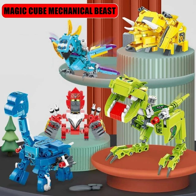 Machine Armour Beast Magic Cube Transformation DIY Mecha Mechanical Fight Figures Building Blocks Gorilla Brick Toys Kids Gifts 2