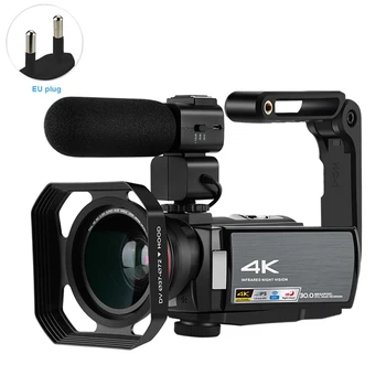

Touch Screen 4K Camcorder Vlogging CMOS Sensor HD External Hood IR Night Vision Video Camera Professional With Wide Angle Lens