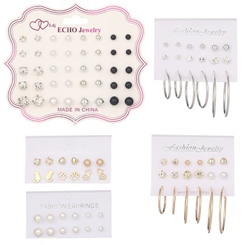 

Fashion Lovely Elegant Ethnic Irregular Dangle Hanging Drop Sets Earrings Studs for Women Fashion 2019 Jewelry Accessory Gift