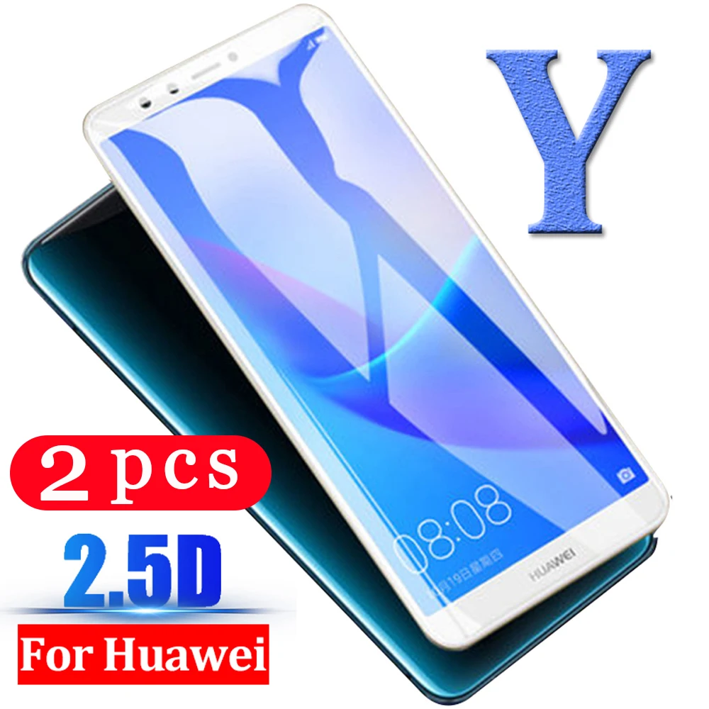 2 шт. 9H для huawei y5 lite y6 y7 prime pro 2019 2018 закаленное стекло смартфона защита экрана