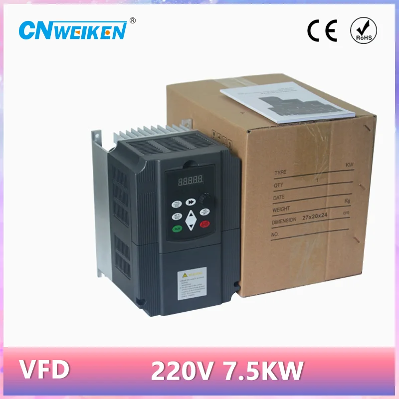 VFD 5.5kw/7.5KW 220V AC Variable Frequency Inverter single phase to three Small mixer motor | Обустройство дома
