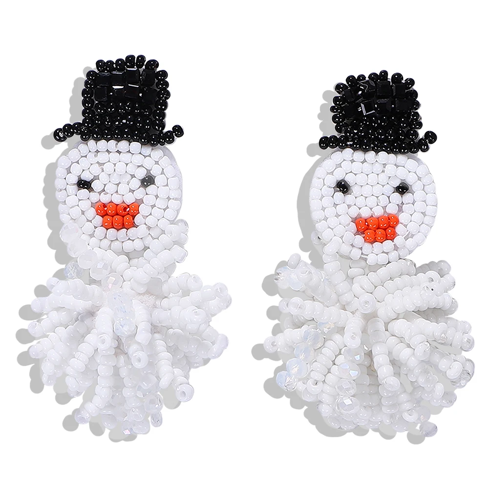 

Miwens Bauble Bar Beads Snowman Drop Earrings For Women Charm Santa Claus Dangle Hanging Earring High Quality Christmas Jewelry