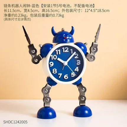 Nordic ins metal clock classical literature and art modern creative living room dormitory desktop funny decorative ornaments