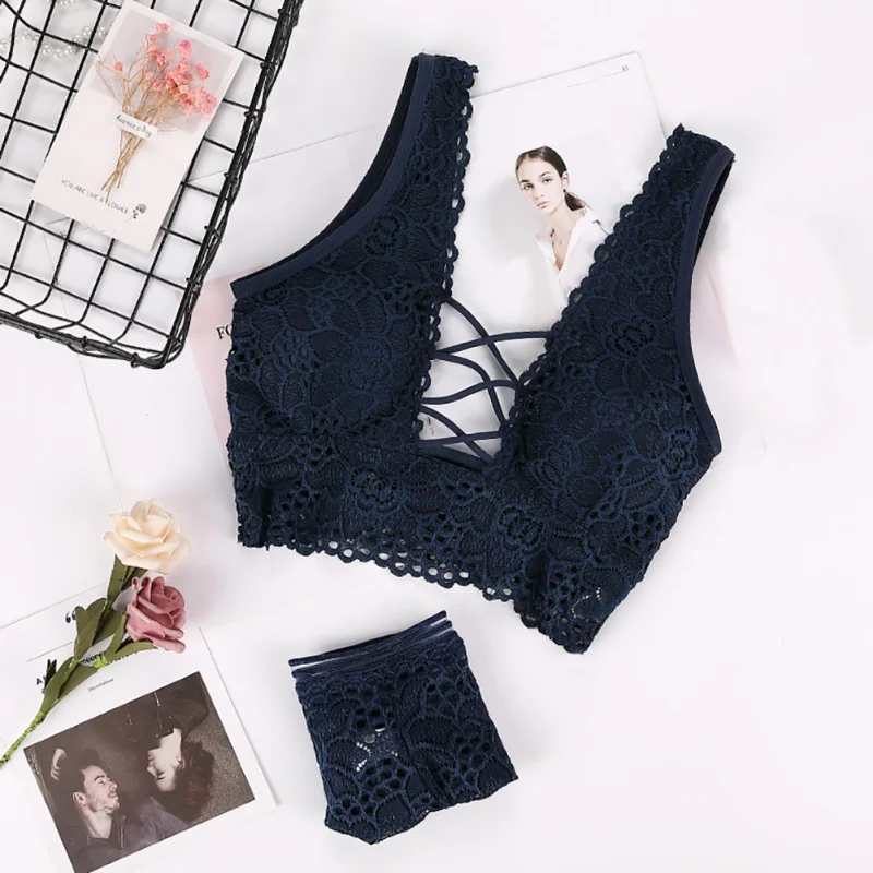 

LIVA GIRL Women Sexy Lingerie Bra Set Push Up Seamless Embroidery Lace Sexy Bra Set Female Underwear Set